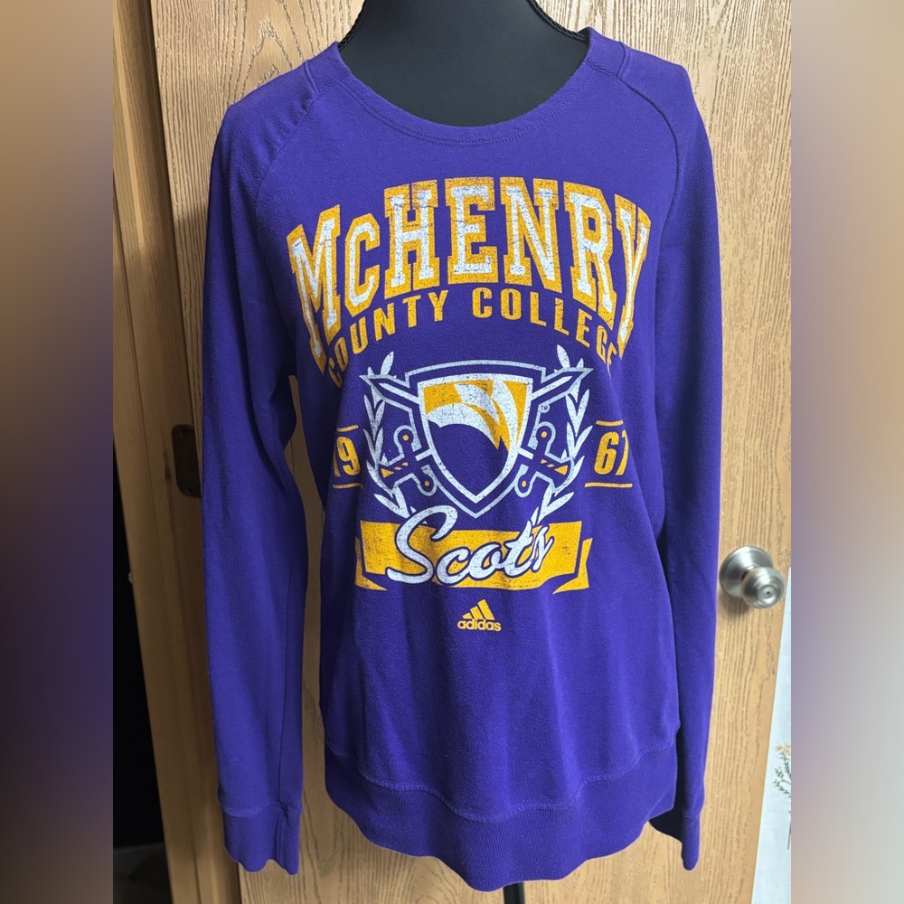 Adidas Purple and Yellow McHenry County College Sweatshirt